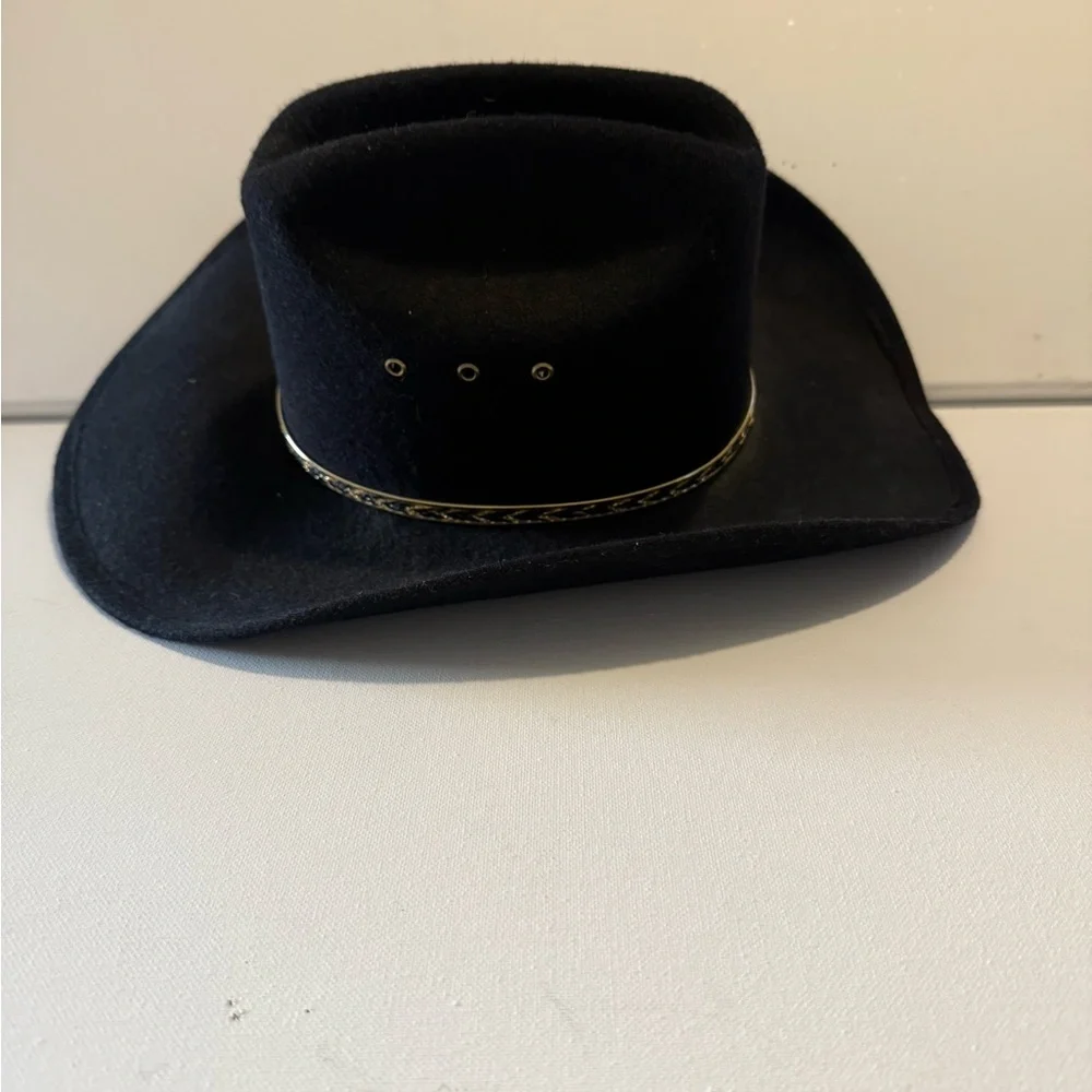 Western‎ Express Black Felt Cowboy Hat Size 6 3/4 Mens Made in Mexico